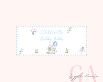 Personalised Party Bubble Wrapper Stickers Gold White Box Bag Birthday Party Gift Favour Activity Rabbit
