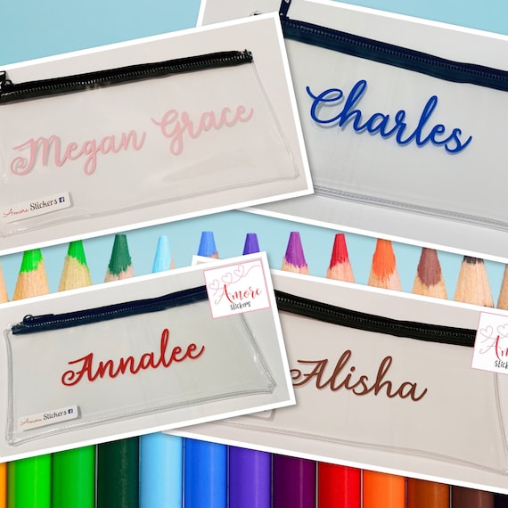 Personalised Pencil Case, Child’s Name, Kids, Back To School, Teacher, Clear