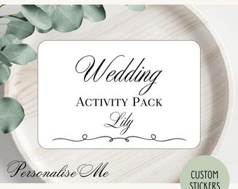 Personalised Heart Wedding Activity Pack Stickers (12x8cm)