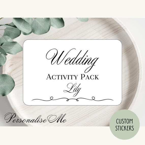 Personalised Heart Wedding Activity Pack Stickers (12x8cm)