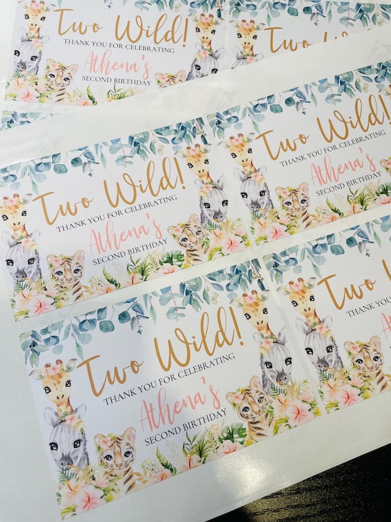 Personalised Safari Theme Stickers: Jungle Birthday Party Favors