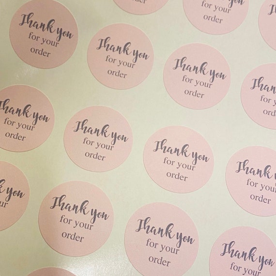 Thank You Stickers, Business Stickers, Labels,Thank U, Self Adhesive, Printed, Personalized, Small Buisness Labels