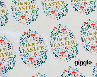 Happy Easter stickers, Labels, Business, Thank U, Self Adhesive, Printed, Personalized, Small Business Stationery