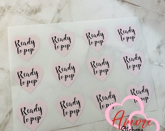Ready To Pop Party Stickers, Thank you for coming, Labels, Kids, Thank U, Self Adhesive, Printed, Personalized, Baby Shower