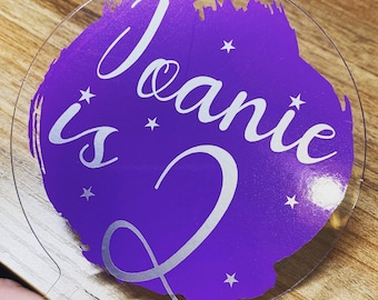 Personalised Acrylic Cake Topper = Happy Birthday - Cake Decor - Name - Circle
