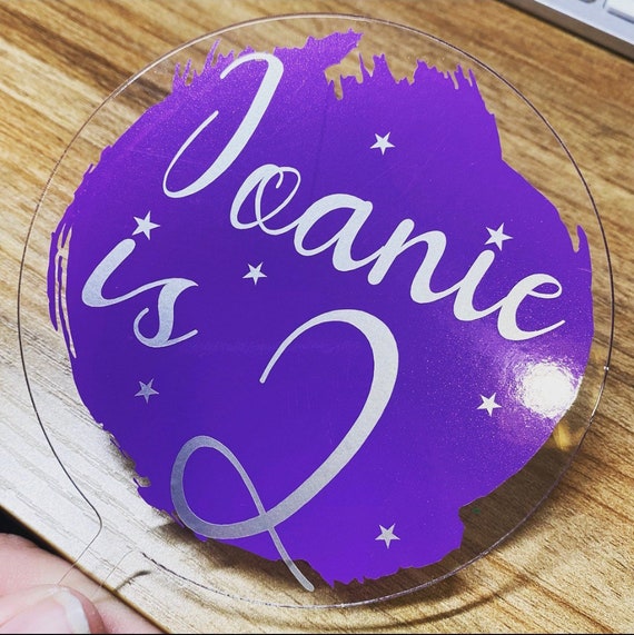 Personalised Acrylic Cake Topper = Happy Birthday - Cake Decor - Name - Circle