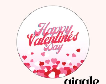 Happy Valentines Day Stickers, Business Stickers, Labels,Thank U, Self Adhesive, Printed, Personalized, Small Buisness Labels