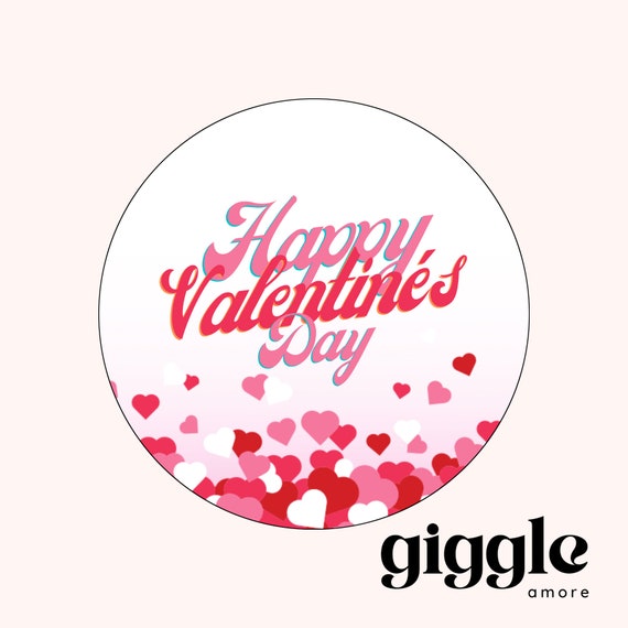 Happy Valentines Day Stickers, Business Stickers, Labels,Thank U, Self Adhesive, Printed, Personalized, Small Buisness Labels