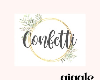 Confetti stickers, Labels, Wedding Stickers