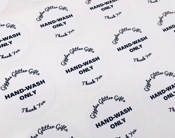 Hand-Wash Only Stickers, Business Stickers, Labels,Thank U, Self Adhesive, Printed, Personalized, Small Buisness Labels