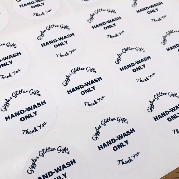 Hand-Wash Only Stickers, Business Stickers, Labels,Thank U, Self Adhesive, Printed, Personalized, Small Buisness Labels