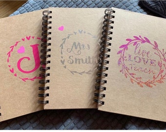 Personalised Notebook, teacher gift, end of term present