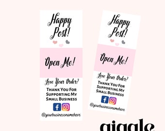 Personalised Box Seal Stickers, Wax Melts, Business Stickers, Labels, Thank U, Self Adhesive, Printed, Personalized, Small Business Labels