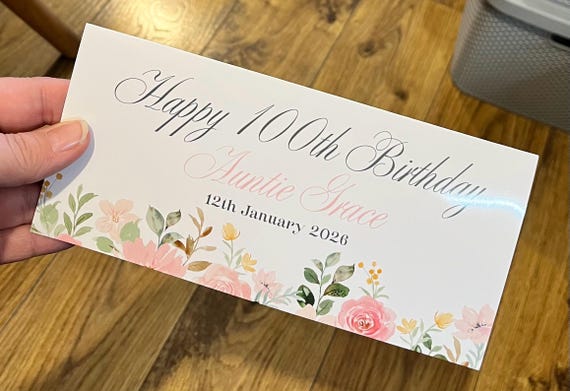 Handmade Personalised Money Wallet Gift Card Birthday Wedding Engagement Pink