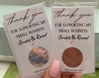 50 Personalised Scratch and Reveal Small Business Cards
