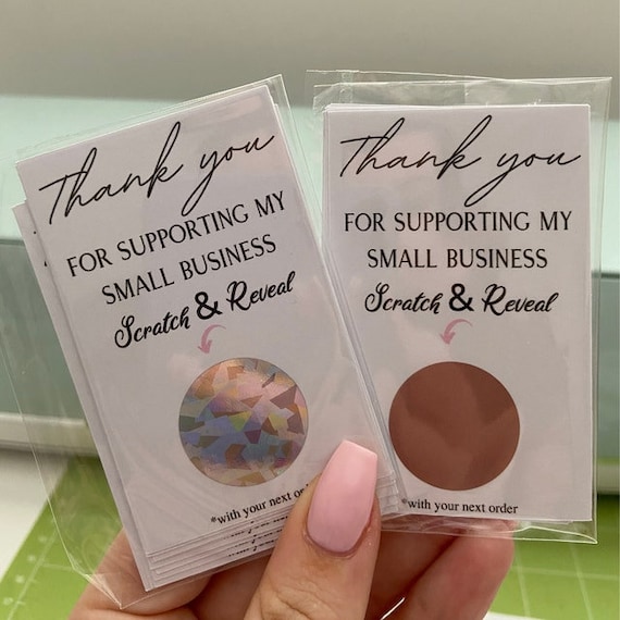50 Personalised Scratch and Reveal Small Business Cards