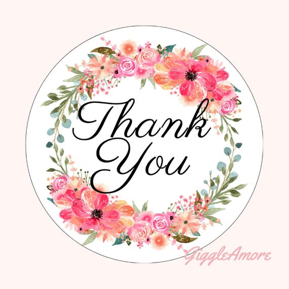 Floral Thank You Stickers: Small Business Labels (12)