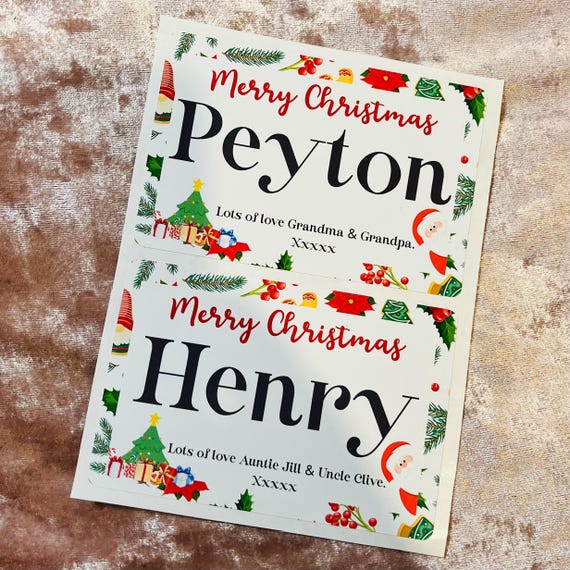 Personalised Christmas Stickers: Xmas Party Favor Labels