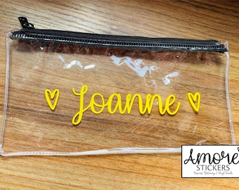 Personalised Pencil Case, Child’s Name, Kids, Back To School, Teacher, Clear