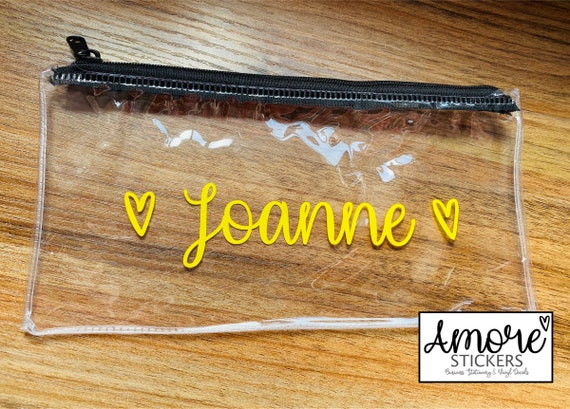 Personalised Pencil Case, Child’s Name, Kids, Back To School, Teacher, Clear