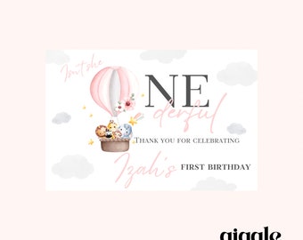 Personalised Party Box Stickers Gold White Box Bag Birthday Party Gift Favour Activity Food zebra Lion Giraffe Elephant hot air balloon