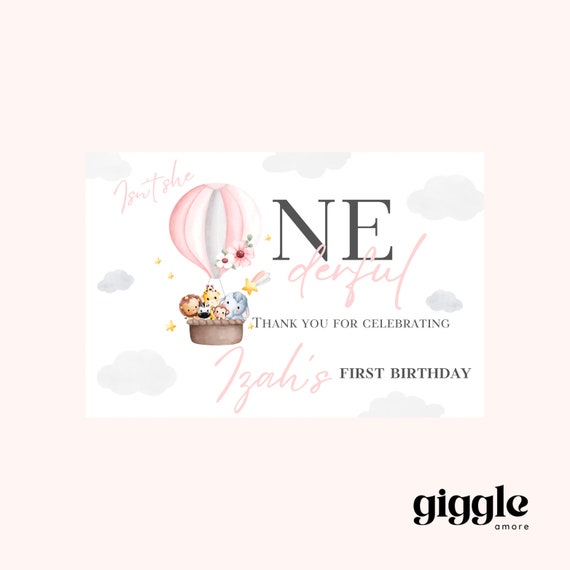 Personalised Party Box Stickers Gold White Box Bag Birthday Party Gift Favour Activity Food zebra Lion Giraffe Elephant hot air balloon