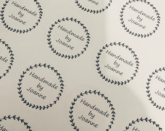 Personalised Handmade with love Stickers, Business Stickers, Labels,Thank U, Self Adhesive, Printed, Personalized, Small Buisness Labels Hea