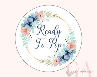 Ready To Pop Party Stickers, Thank you for coming, Labels, Kids, Thank U, Self Adhesive, Printed, Personalized, Baby Shower