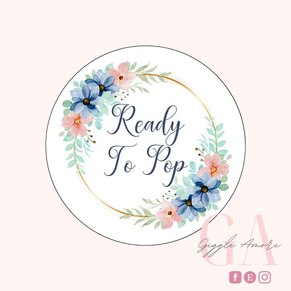 Ready To Pop Party Stickers, Thank you for coming, Labels, Kids, Thank U, Self Adhesive, Printed, Personalized, Baby Shower