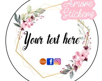 120 Personalised Stickers, Wax Melts, Business Stickers, Labels,Thank U, Self Adhesive, Printed, Personalized, Small Buisness Labels Hea