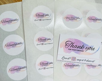 Small Business Bundle Supplies Thank You Cards/Stickers/Handmade with love