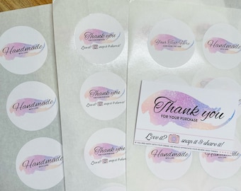 Small Business Bundle Supplies Thank You Cards/Stickers/Handmade with love