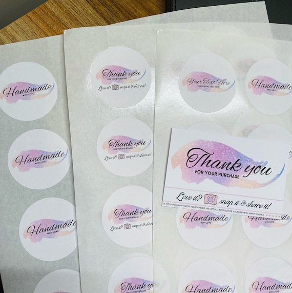 Small Business Bundle Supplies Thank You Cards/Stickers/Handmade with love