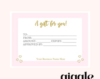 10 personalised business gift vouchers, Small Biz, A6 Card Postcard Size 220gsm
