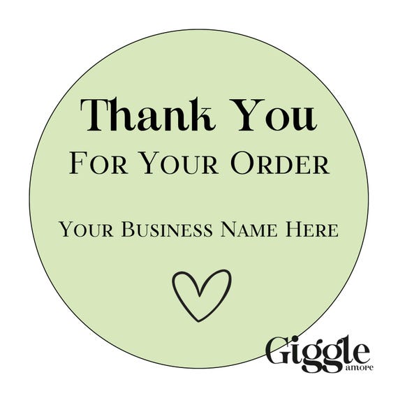 Personalised Stickers, Wax Melts, Business Stickers, Labels,Thank U, Self Adhesive, Printed, Personalized, Small Buisness Labels Lime Cream