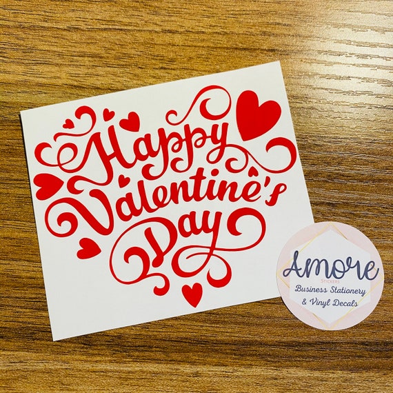 Two Happy Valentine's Day Vinyl Decals Stickers