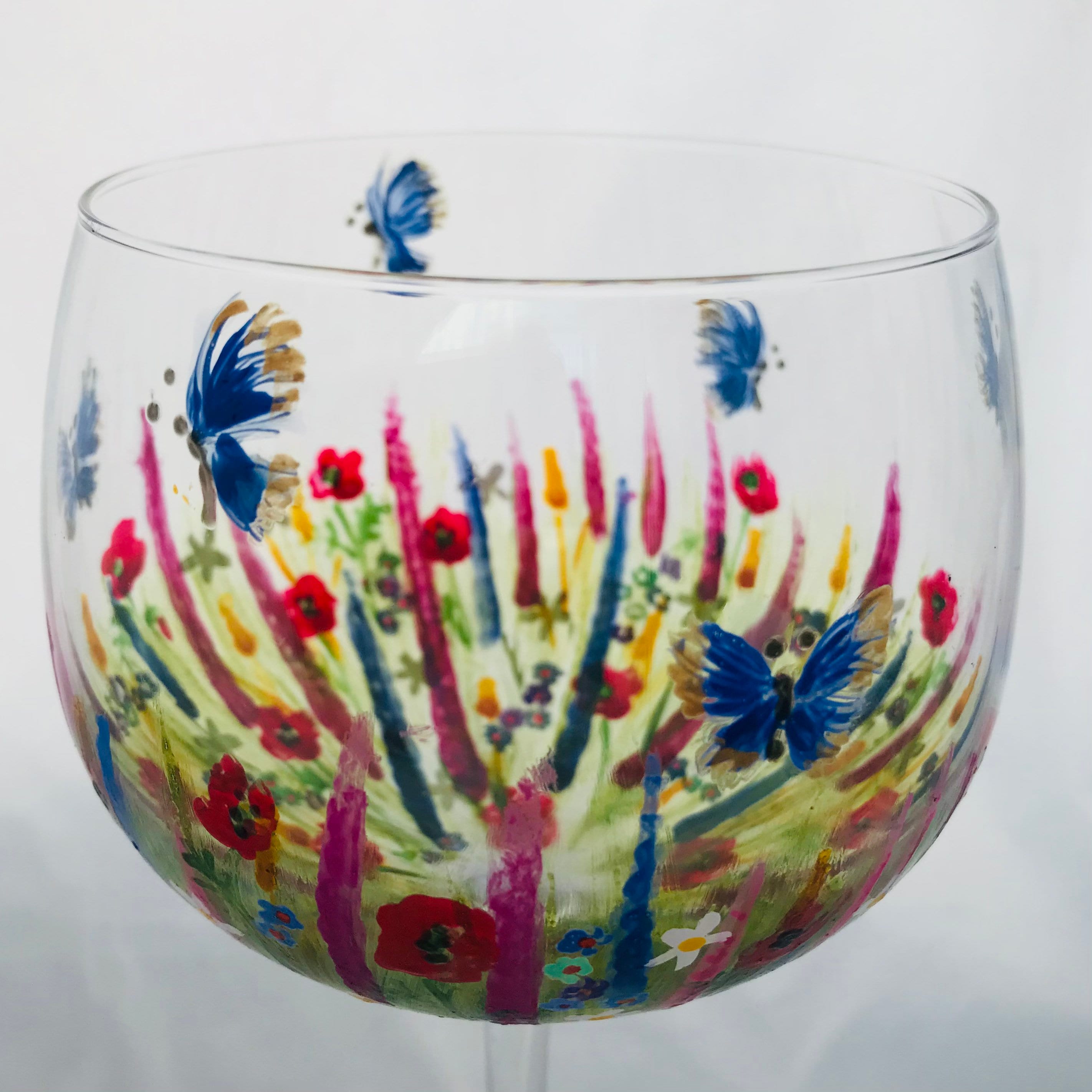Meadow Flower Gin Glass Hand Painted Gin Glass Gift for Her Etsy UK