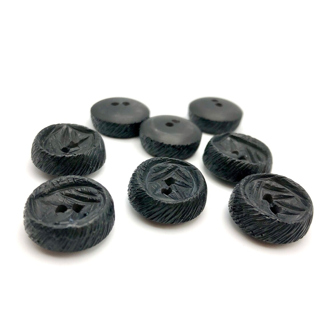 Vintage black buttons kind of licorice Etsy