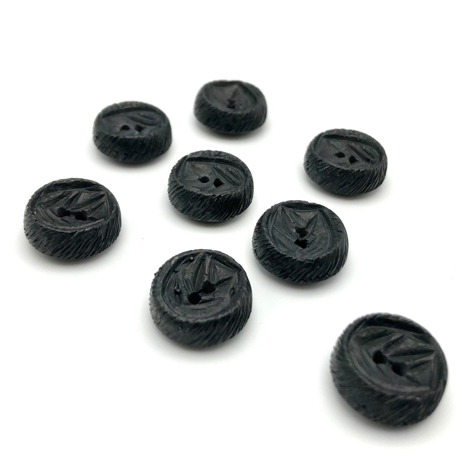 Vintage black buttons kind of licorice Etsy