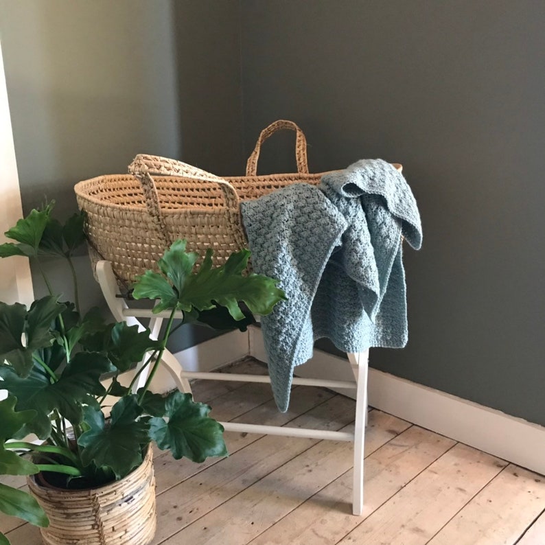 100x75cm 29.5x39inch Baby Blanket *sea green* crochet