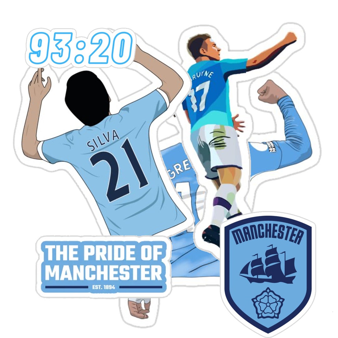 Manchester City Sticker Pack 12 Pack of City Stickers Etsy