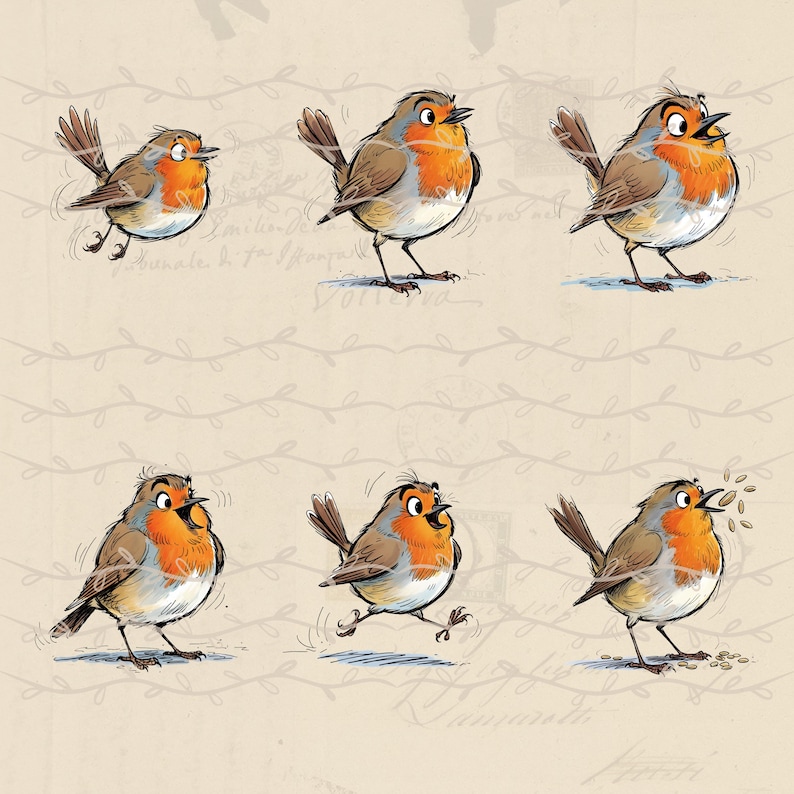 Whimsy Robin Cartoon Whimsical Robin Transparent Clipart, Printable Illustrations ...