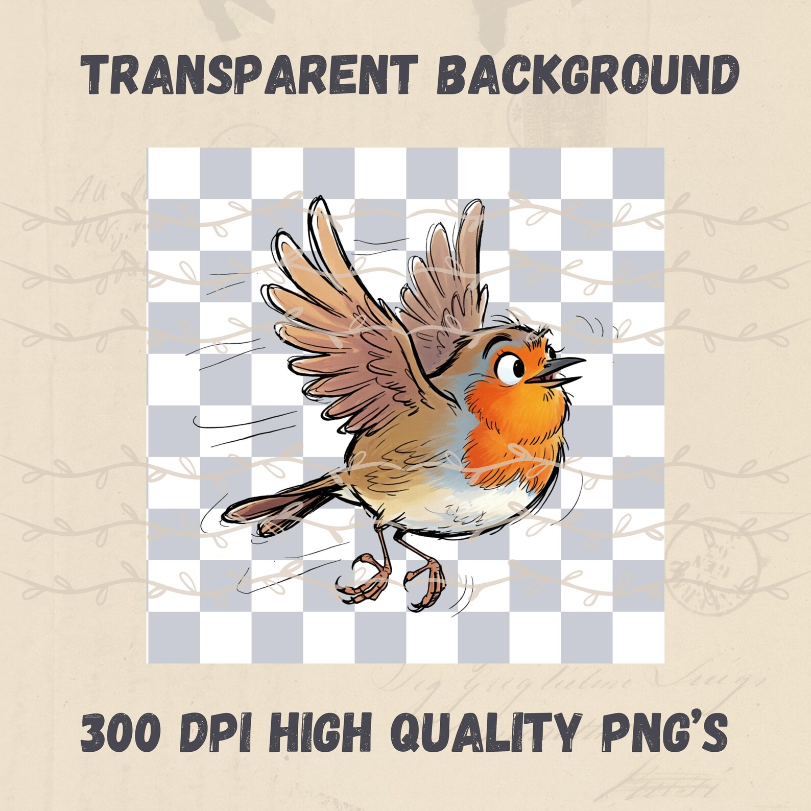 Whimsy Robin Cartoon Whimsical Robin Transparent Clipart, Printable Illustrations ...