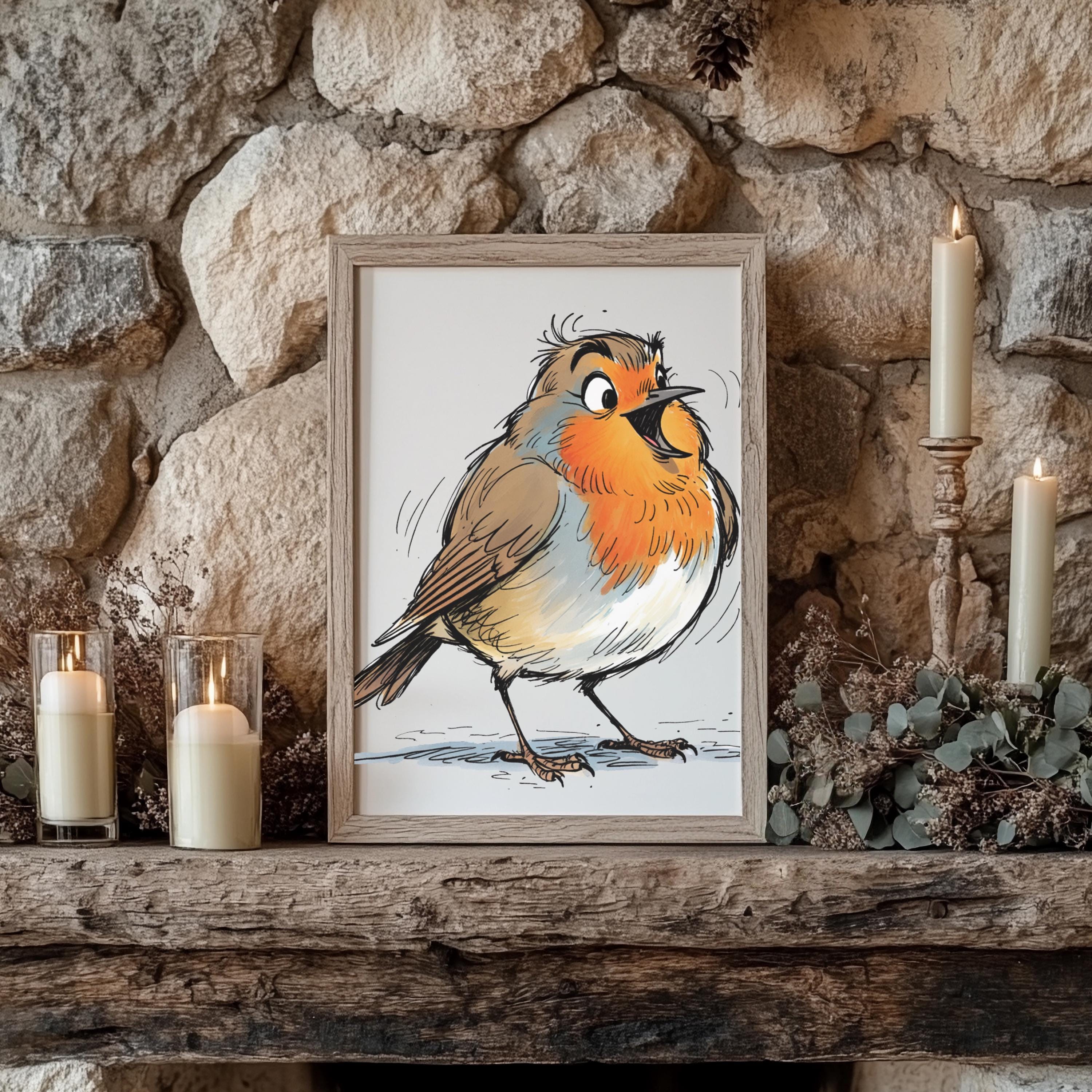 Whimsy Robin Cartoon Whimsical Robin Transparent Clipart, Printable Illustrations ...
