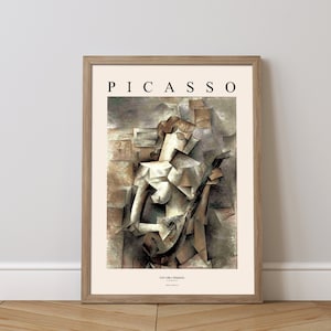 Picasso Cubism Print: Girl with Mandolin, Pablo Picasso Woman (Digital Download)