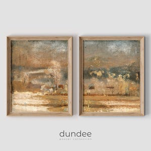 Oil Painting Landscape Prints . Vintage Landscape Print Set of 2 . Scenery Oil Painting . Country Landscape Print . Living Room Decor