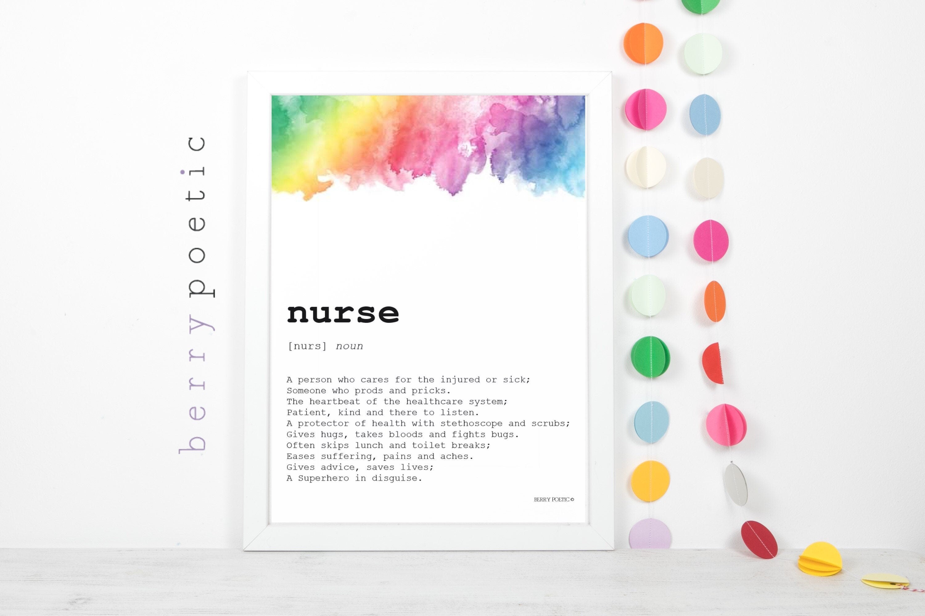A4 Nurse Definition Poem Print, Dictionary Style Etsy