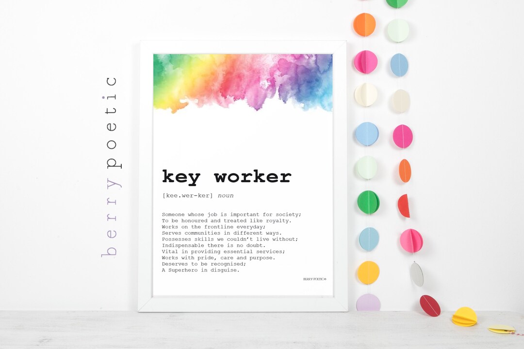 A4 Key Worker Definition Poem Print, Dictionary Style - Etsy