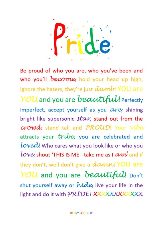 Pride Poem LGBT Inspirational Poem Gay Pride Unique Gift - Etsy Australia
