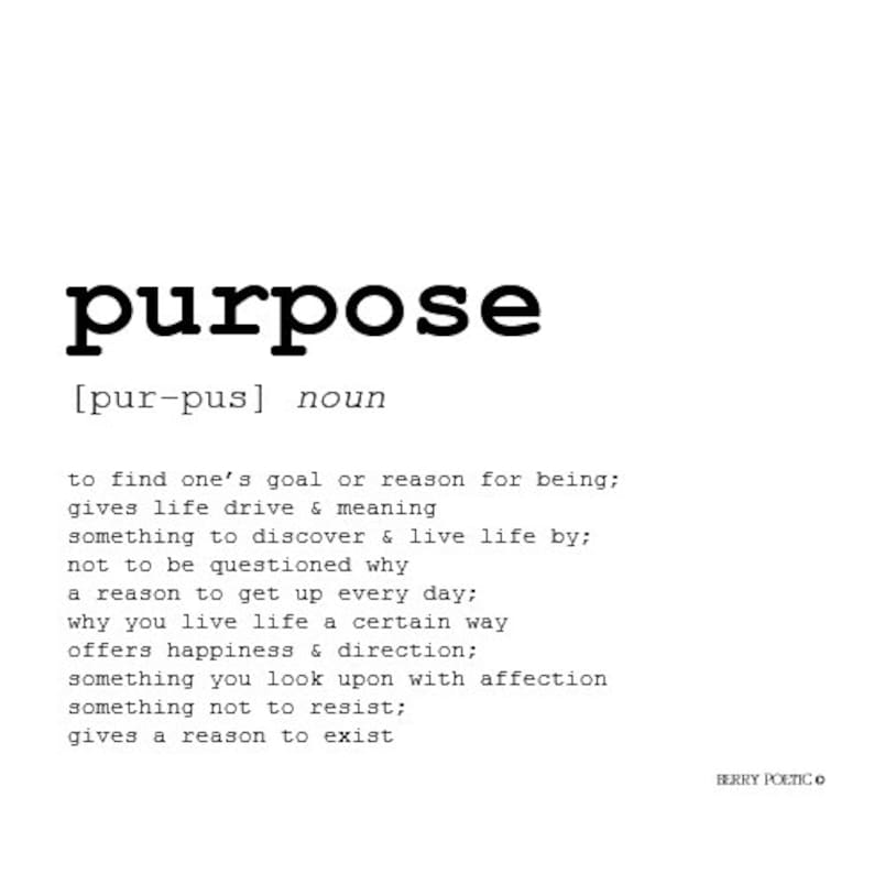 PURPOSE Poem Print Postcard Inspirational Poem Card Etsy